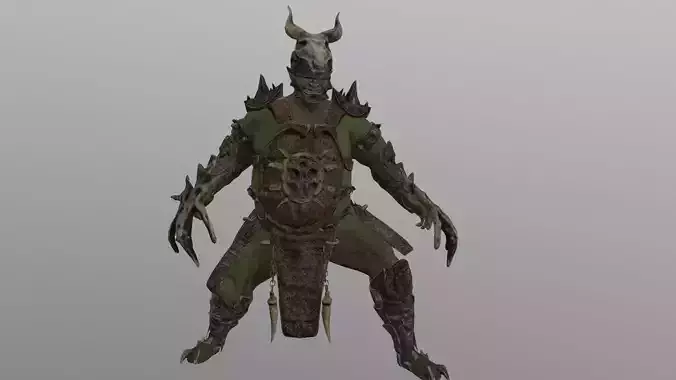 Orc Fat Warrior Low-poly 3D model