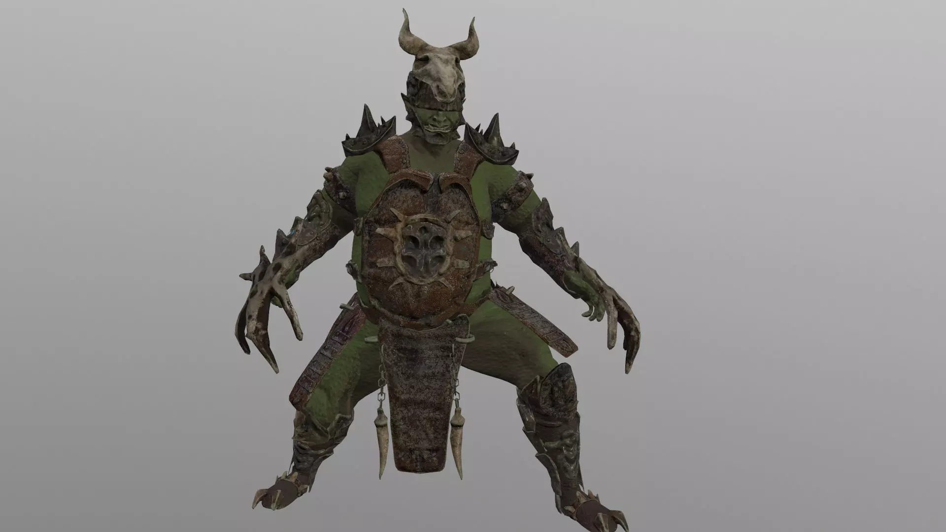 Orc Fat Warrior Low-poly 3D model_0