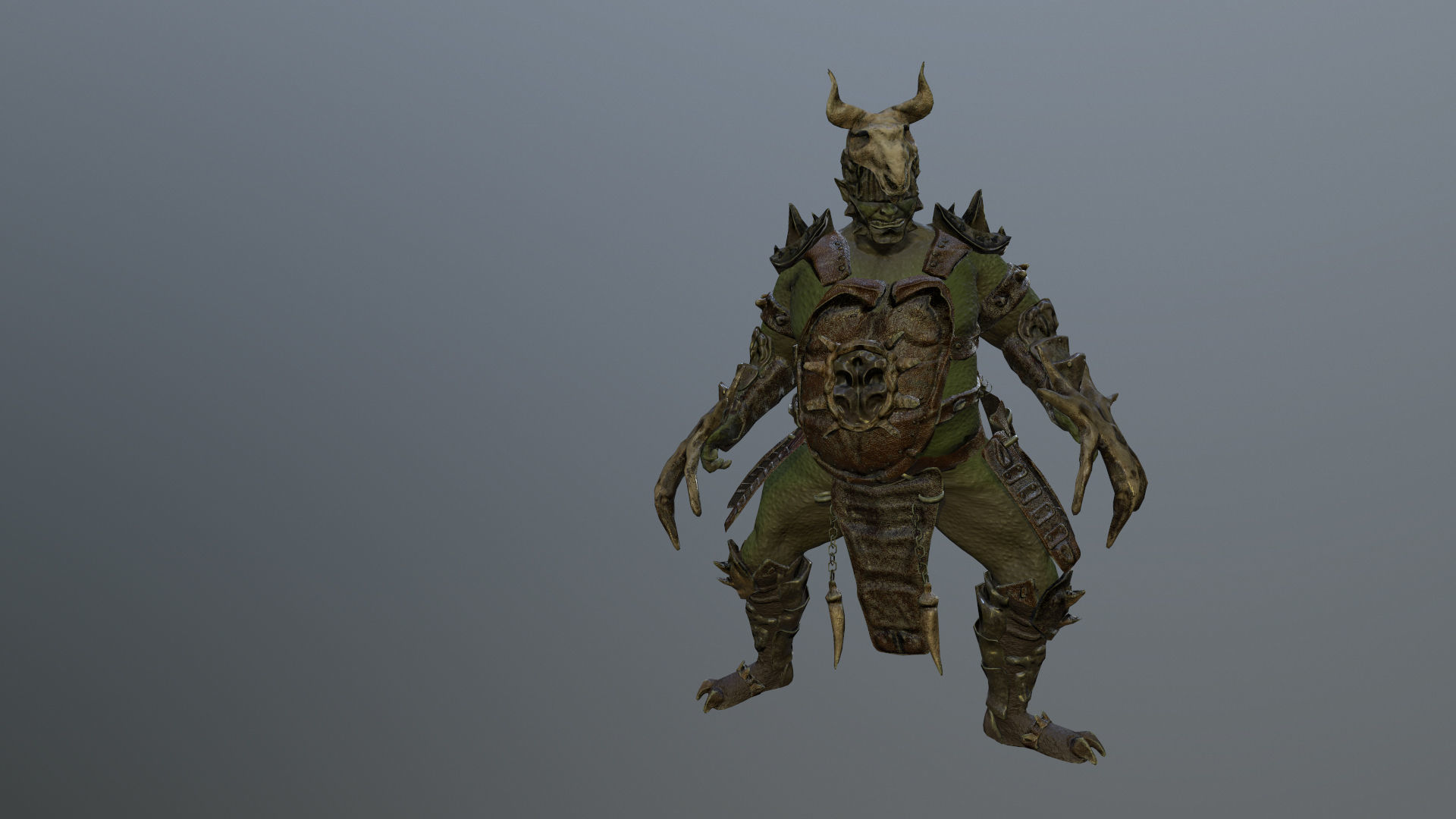 Orc Fat Warrior Low-poly 3D model_4