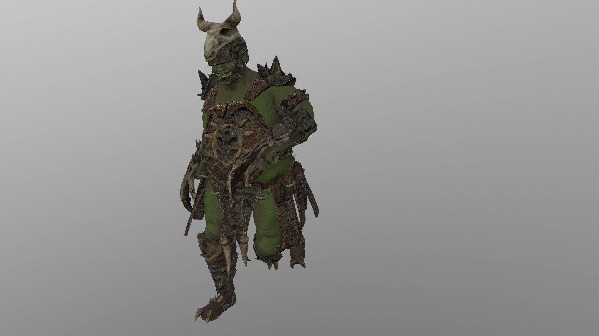 Orc Fat Warrior Low-poly 3D model_2