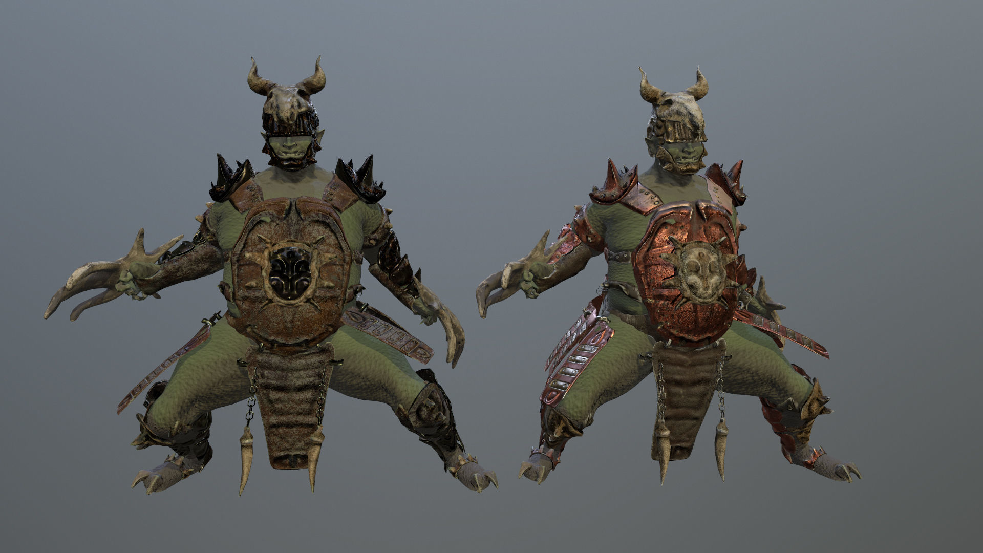 Orc Fat Warrior Low-poly 3D model_13