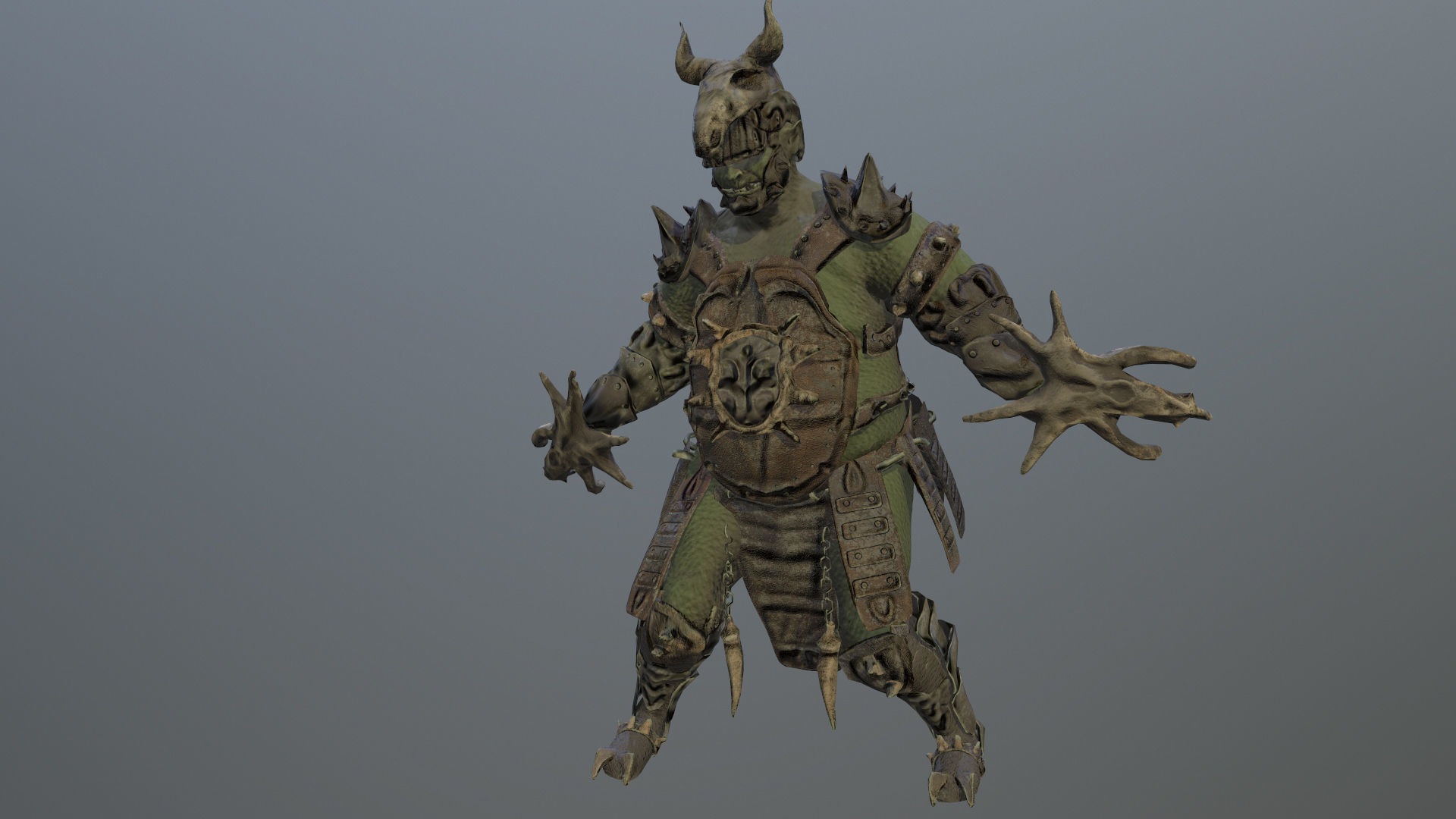 Orc Fat Warrior Low-poly 3D model_16