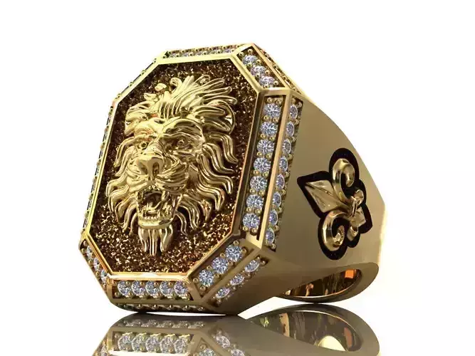 Lion ring badge
