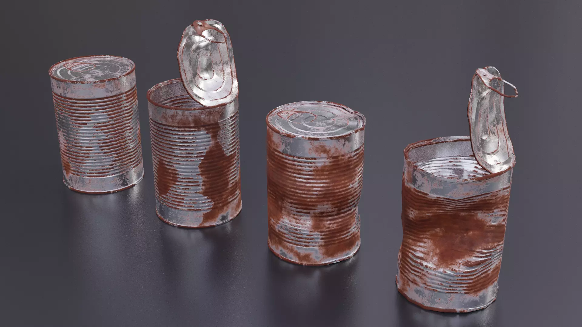 Tin Cans Low-poly 3D model_0