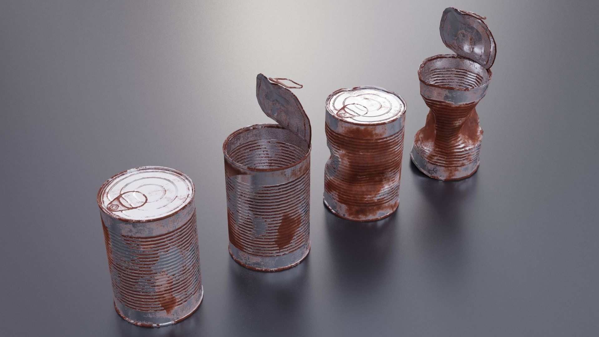 Tin Cans Low-poly 3D model_1