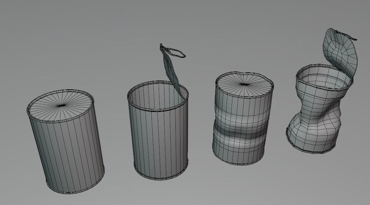 Tin Cans Low-poly 3D model_15