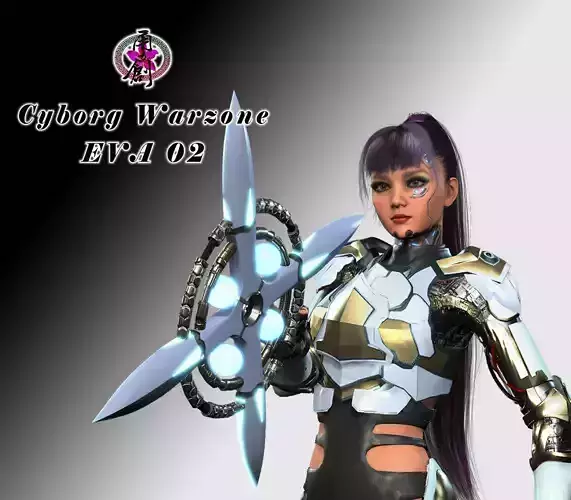 Cyborg War Zone - Eva02 Low-poly 3D model