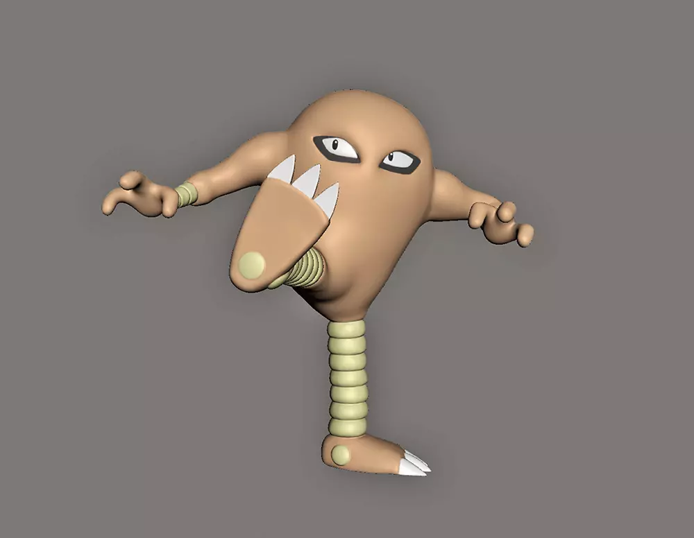 Hitmonlee Kicking Pokemon Fanart Model 3D print model_0
