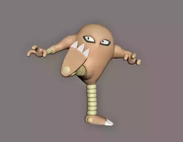 Hitmonlee Kicking Pokemon Fanart Model
