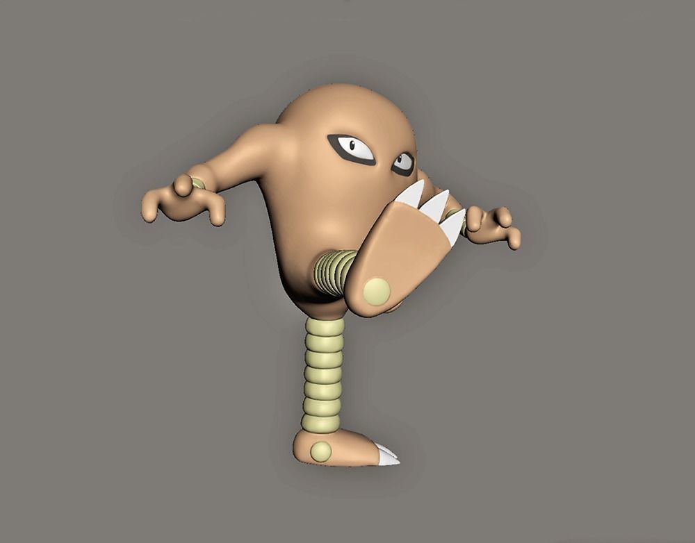 Hitmonlee Kicking Pokemon Fanart Model 3D print model_1