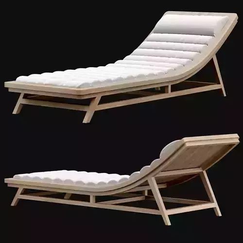 Wooden outdoor chaise lounge L15 