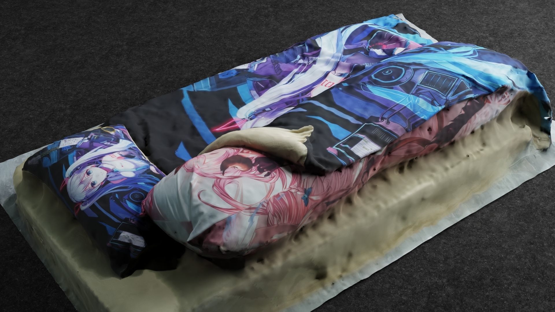Anime Bed 3D model_5
