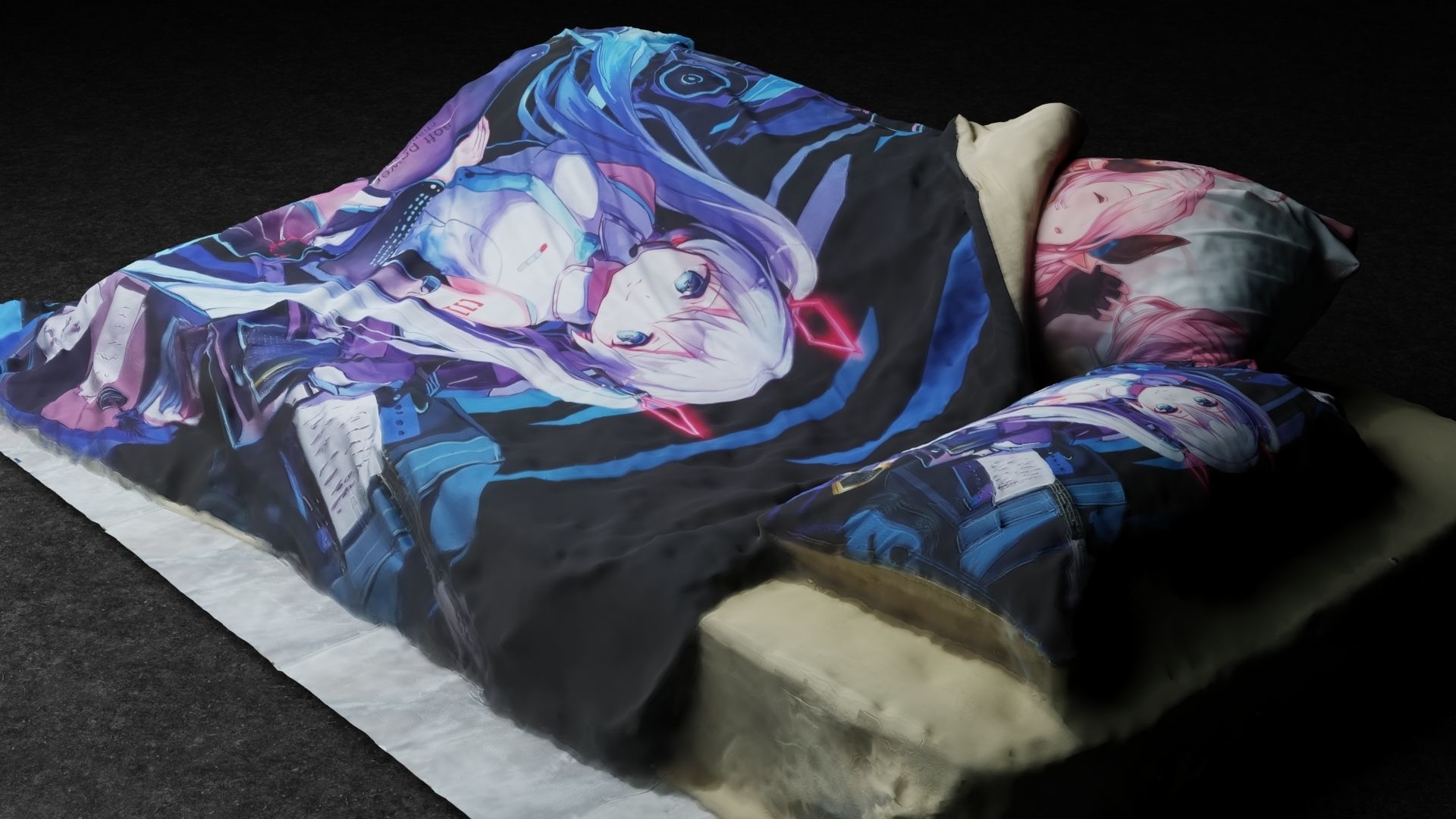 Anime Bed 3D model_4
