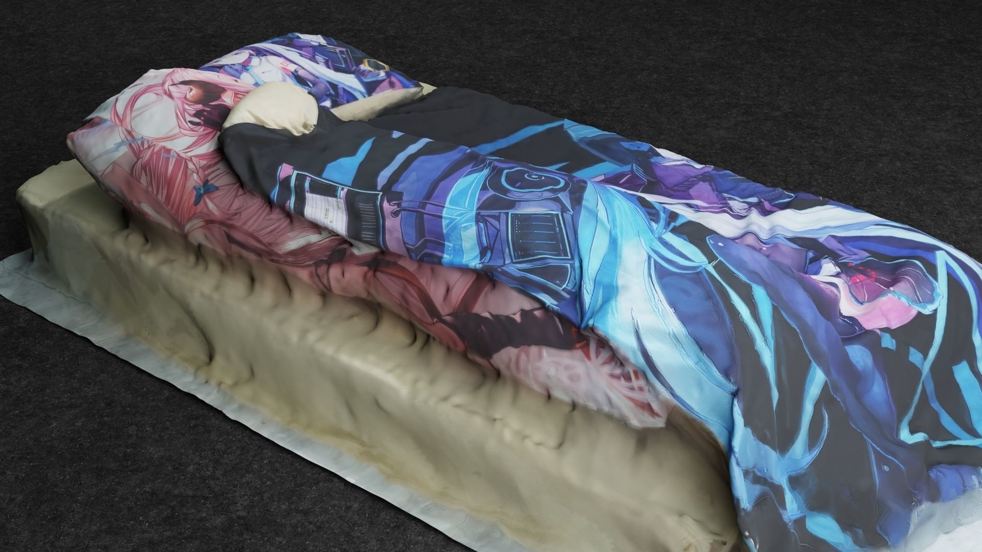 Anime Bed 3D model_3