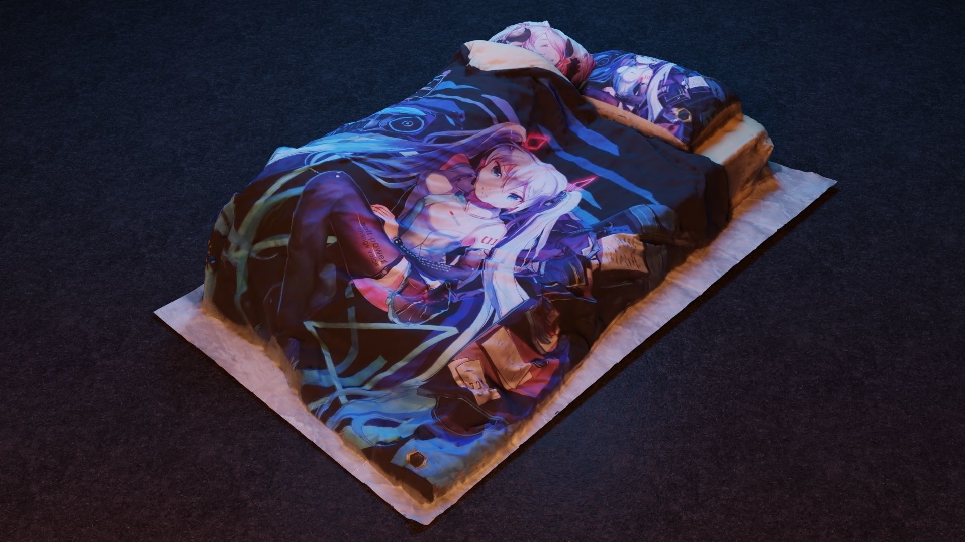 Anime Bed 3D model_1