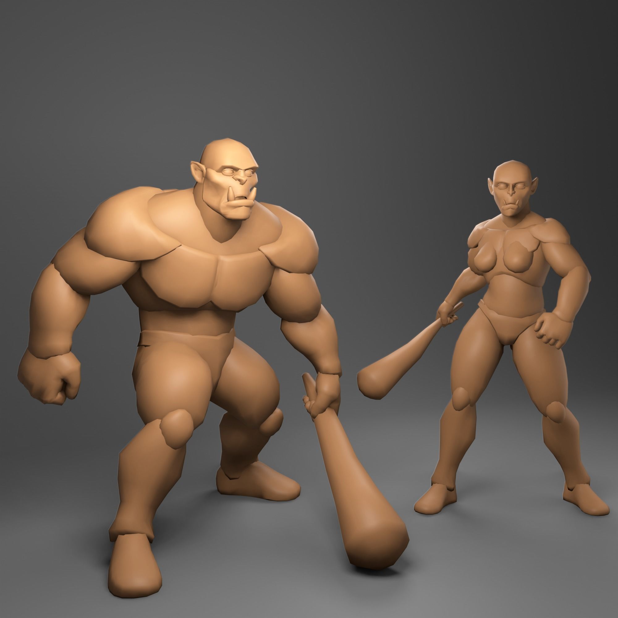 Stylized Fantasy Characters Basemeshes 3D model_10