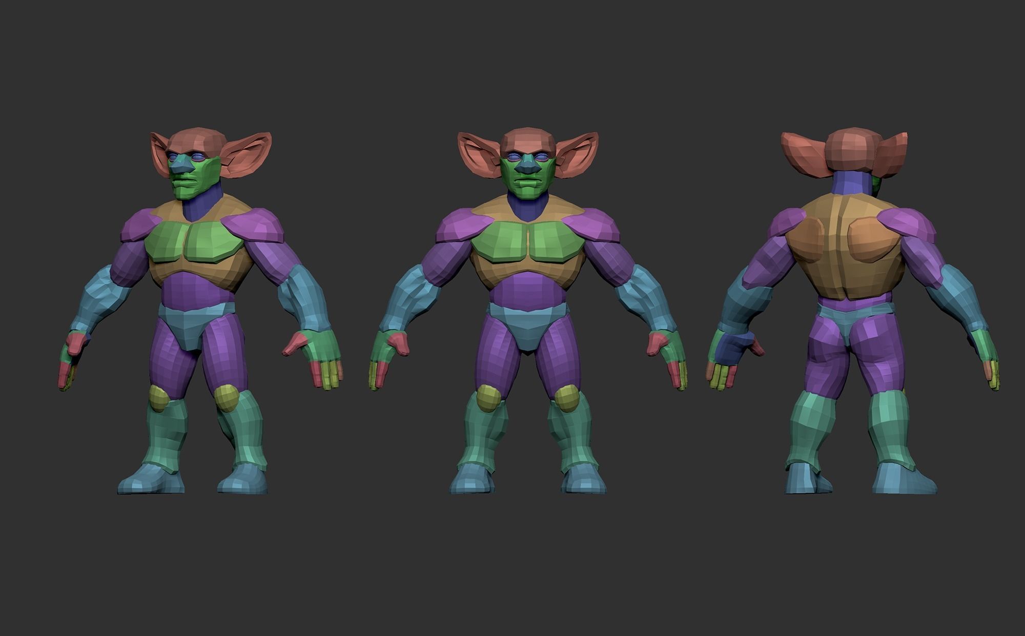 Stylized Fantasy Characters Basemeshes 3D model_9