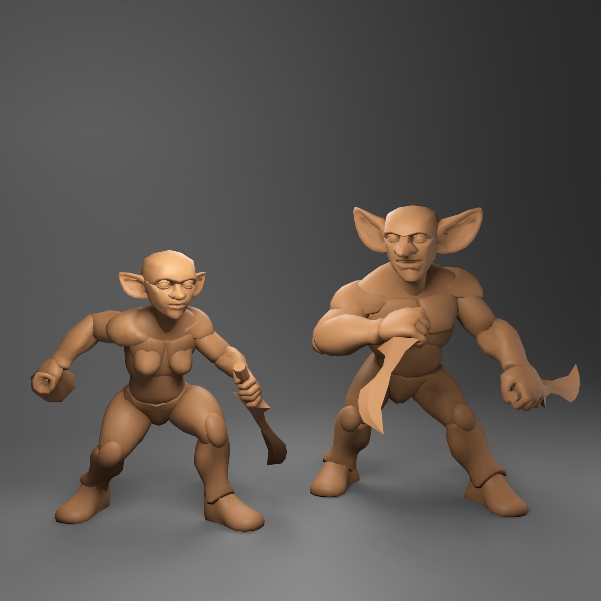 Stylized Fantasy Characters Basemeshes 3D model_7