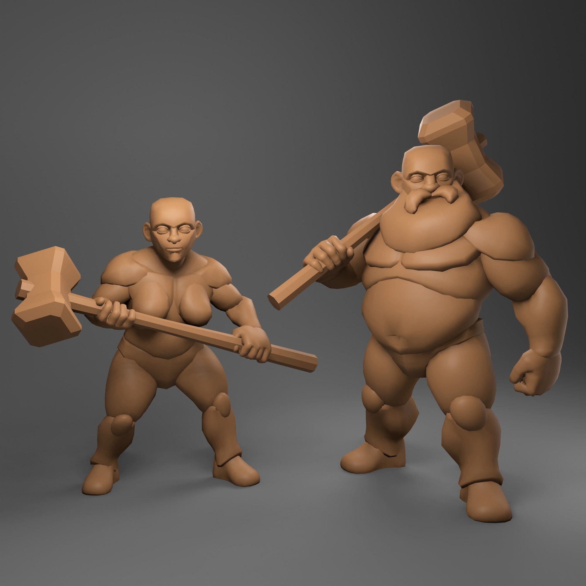 Stylized Fantasy Characters Basemeshes 3D model_4
