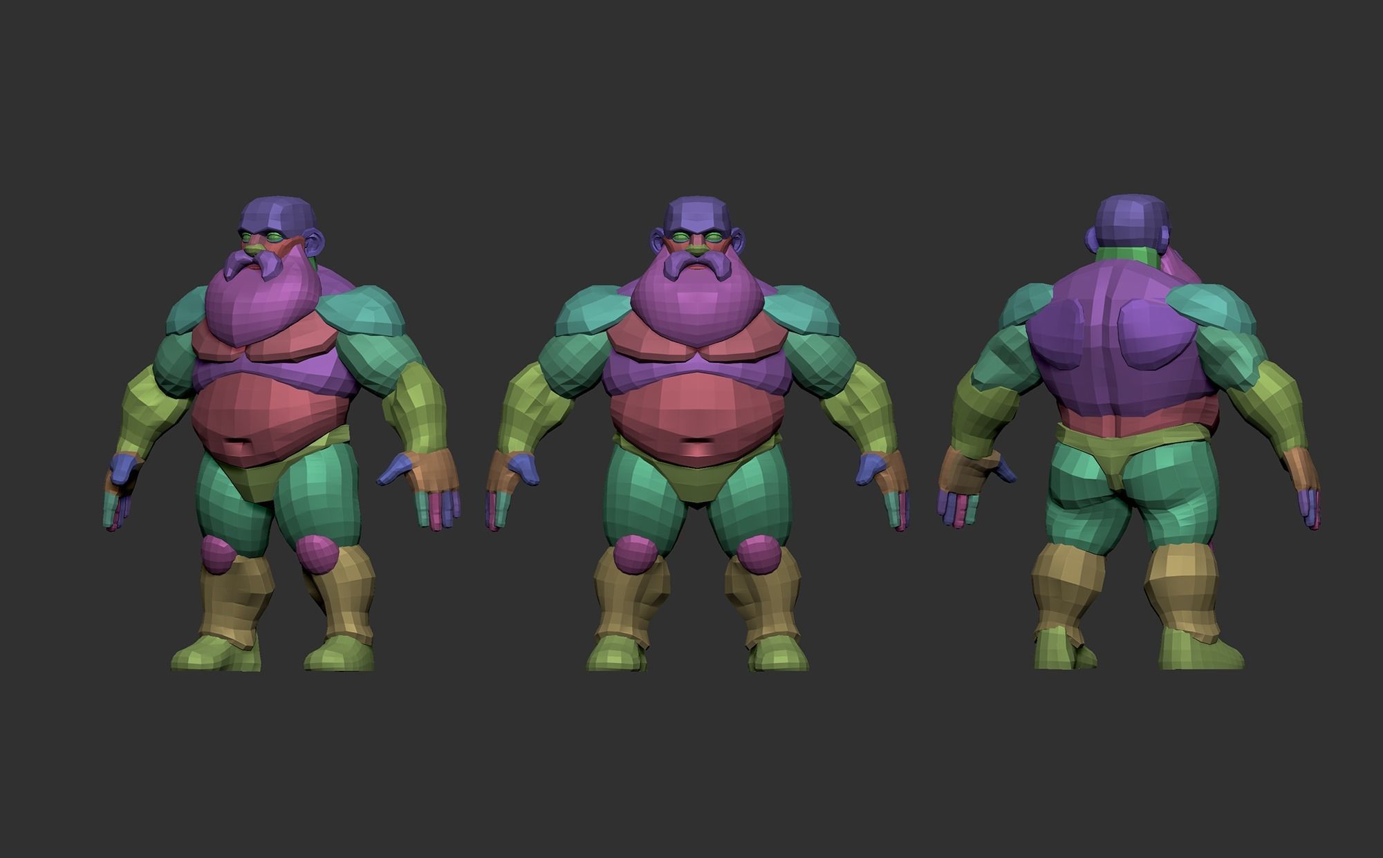 Stylized Fantasy Characters Basemeshes 3D model_6