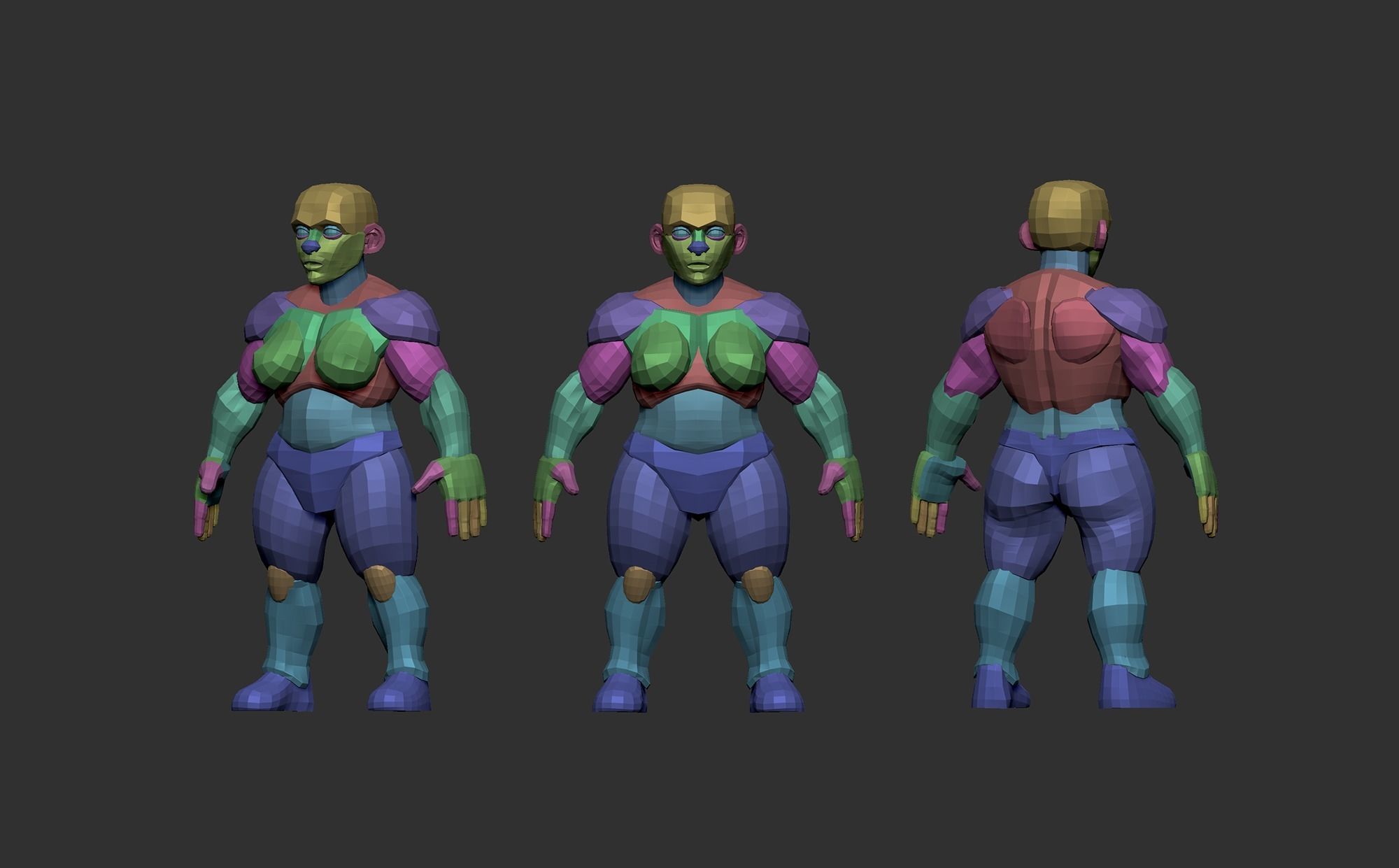 Stylized Fantasy Characters Basemeshes 3D model_5