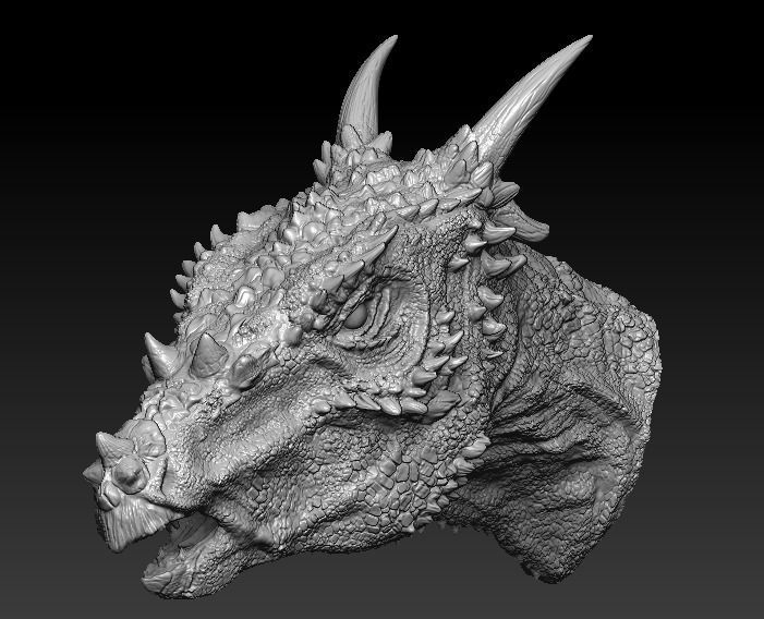 Dracorex head bust 3D model_4