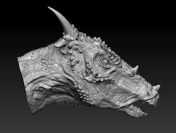 Dracorex head bust 3D model_1