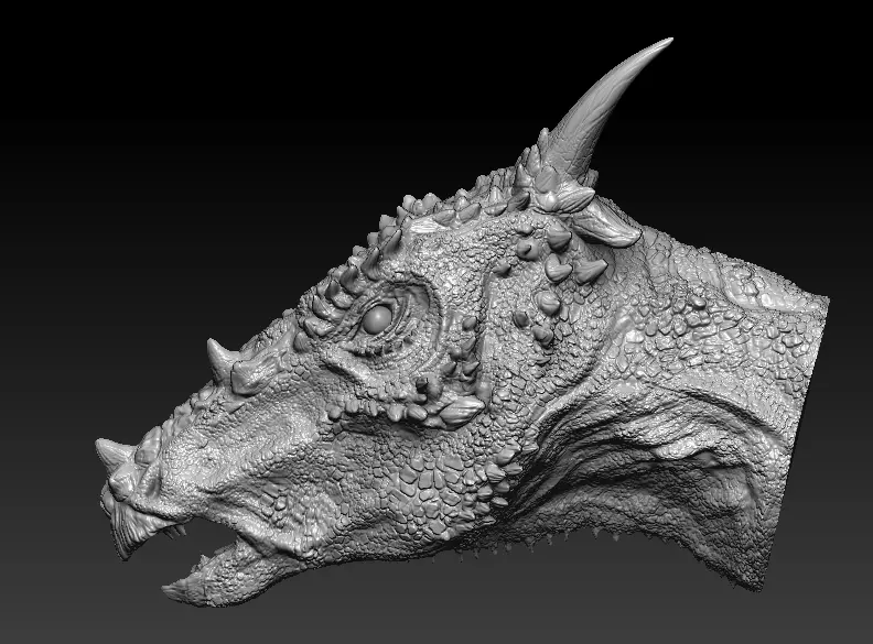 Dracorex head bust 3D model_0