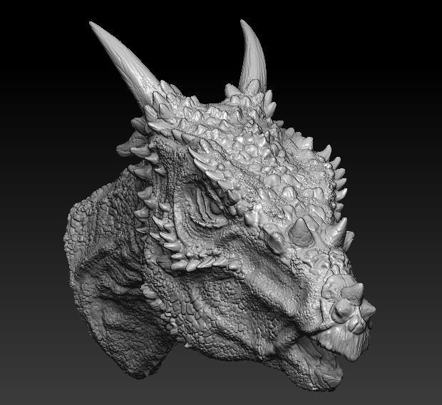 Dracorex head bust 3D model_2