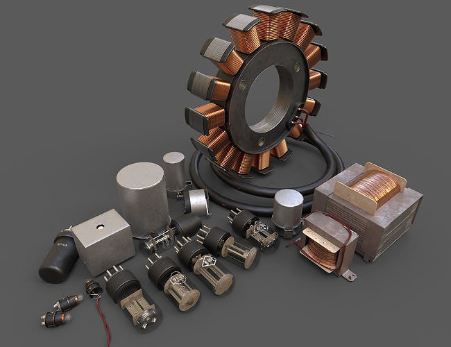 Electronics component Pack Low-poly 3D model