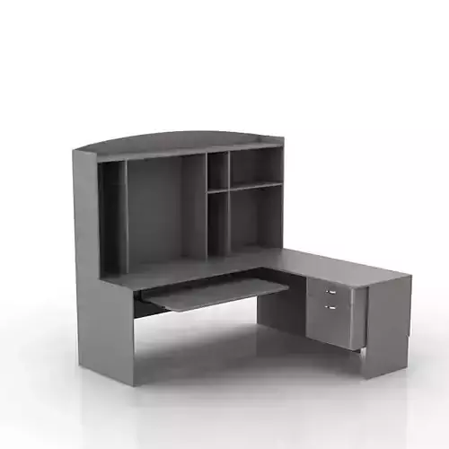 Modern Grey Angled Desk 3D model Modern Grey Angled Desk 3D model