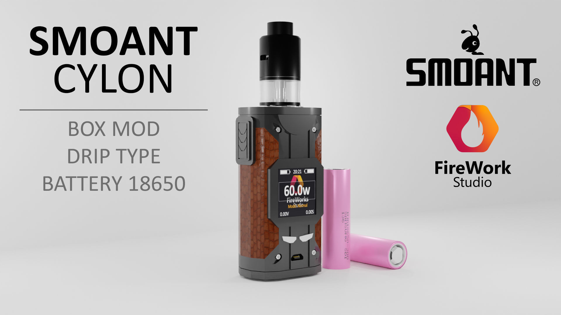 Vape Smoant Cylon Box Mod and Drip Type  3D model_0