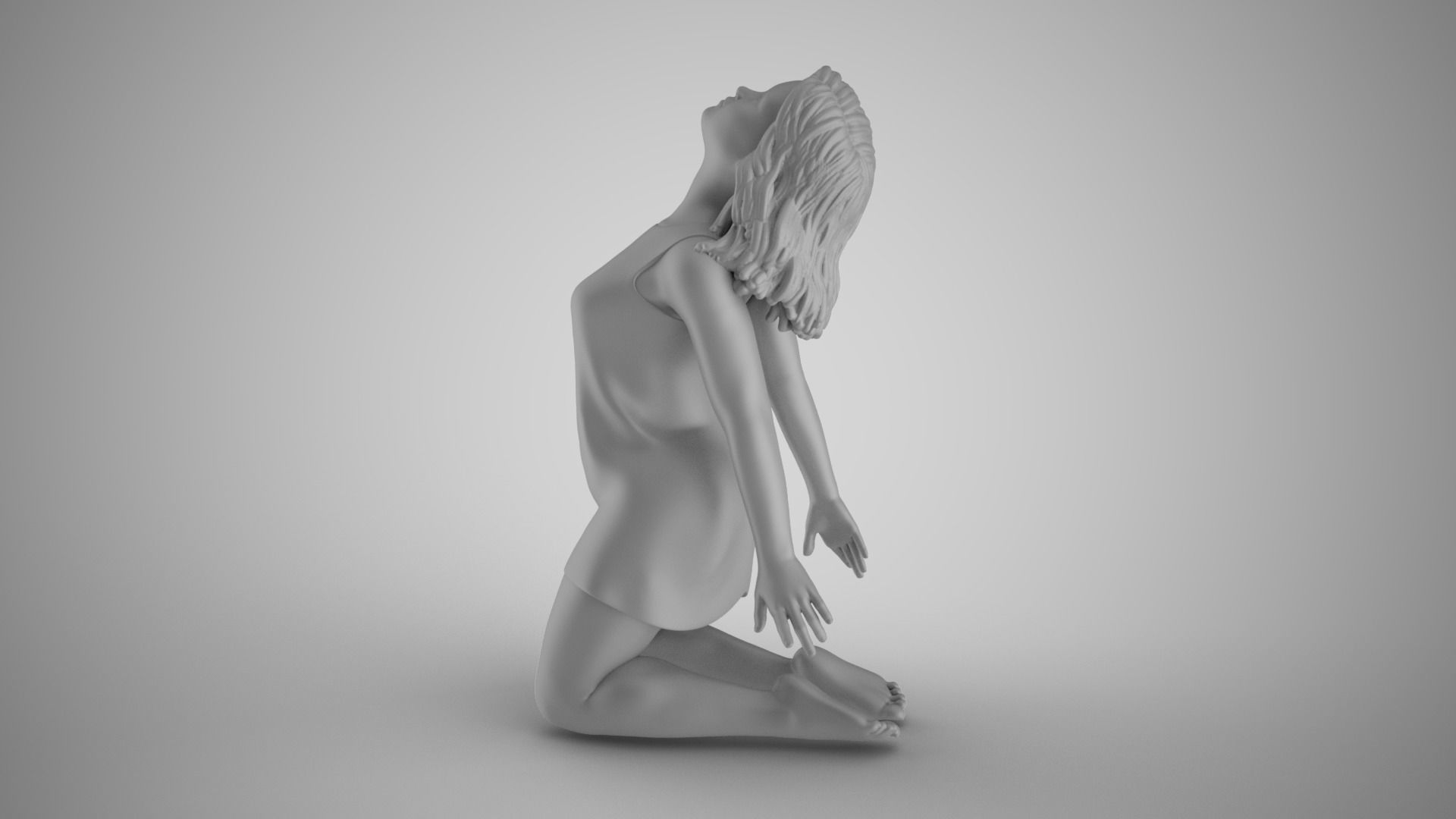 Girl in Fantasy World 3D print model_1