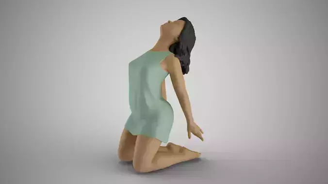 Girl in Fantasy World 3D print model