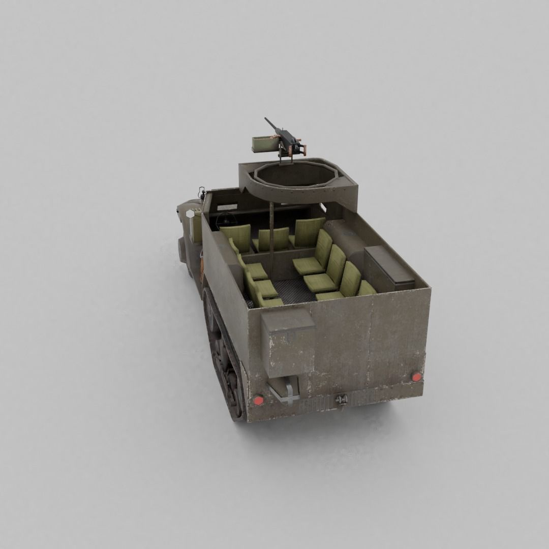 M3 Halftrack Low-poly 3D model_20