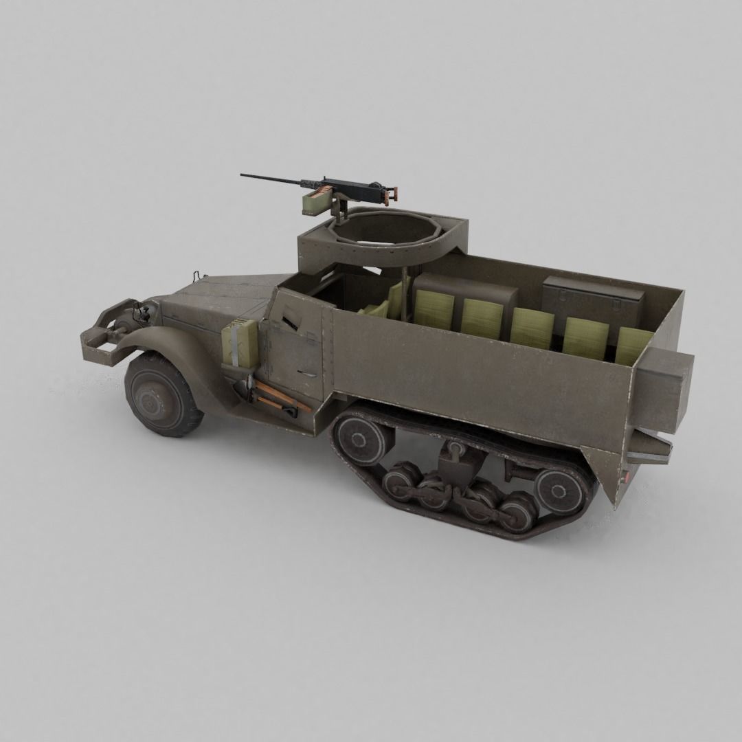 M3 Halftrack Low-poly 3D model_22