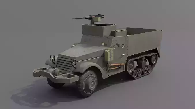 M3 Halftrack Low-poly 3D model