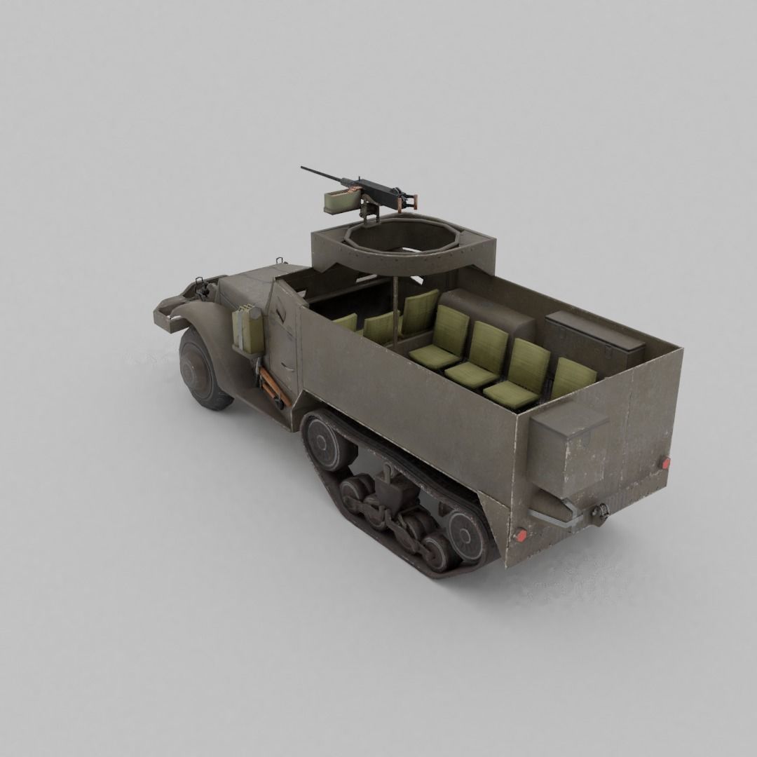 M3 Halftrack Low-poly 3D model_21
