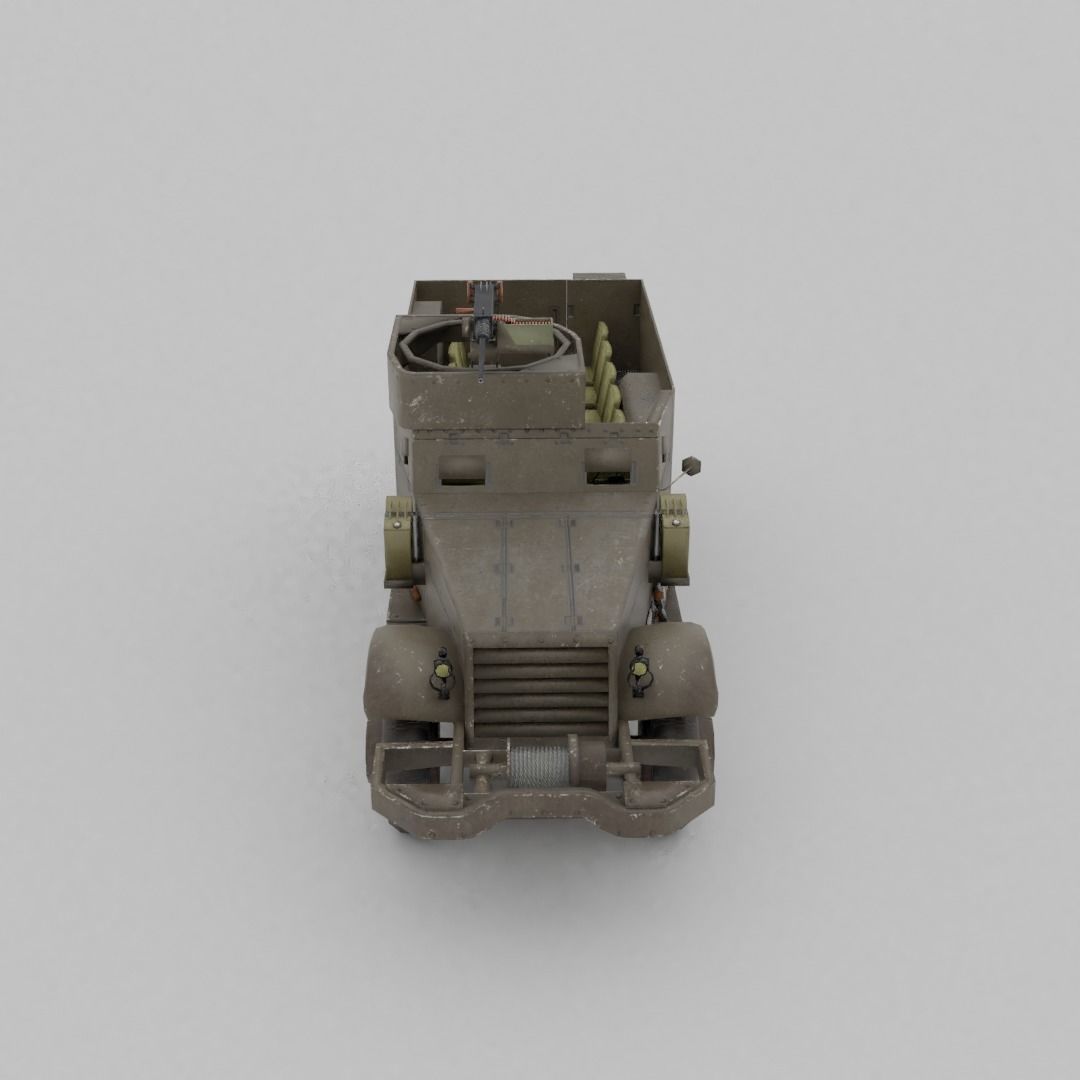 M3 Halftrack Low-poly 3D model_12