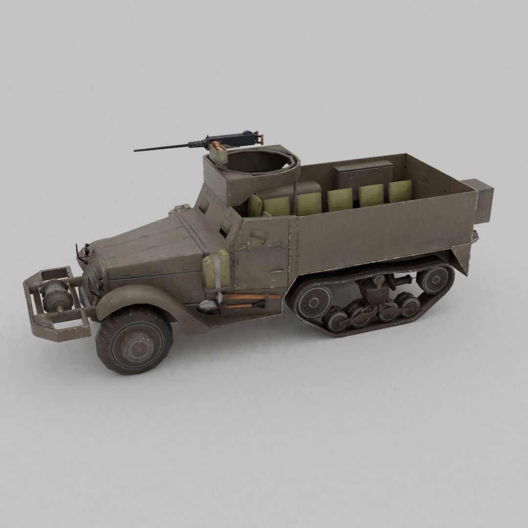M3 Halftrack Low-poly 3D model_24