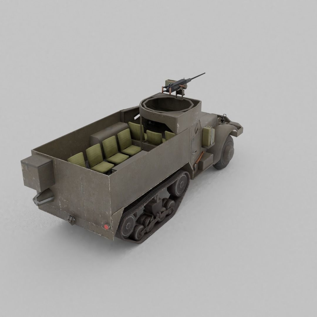 M3 Halftrack Low-poly 3D model_18