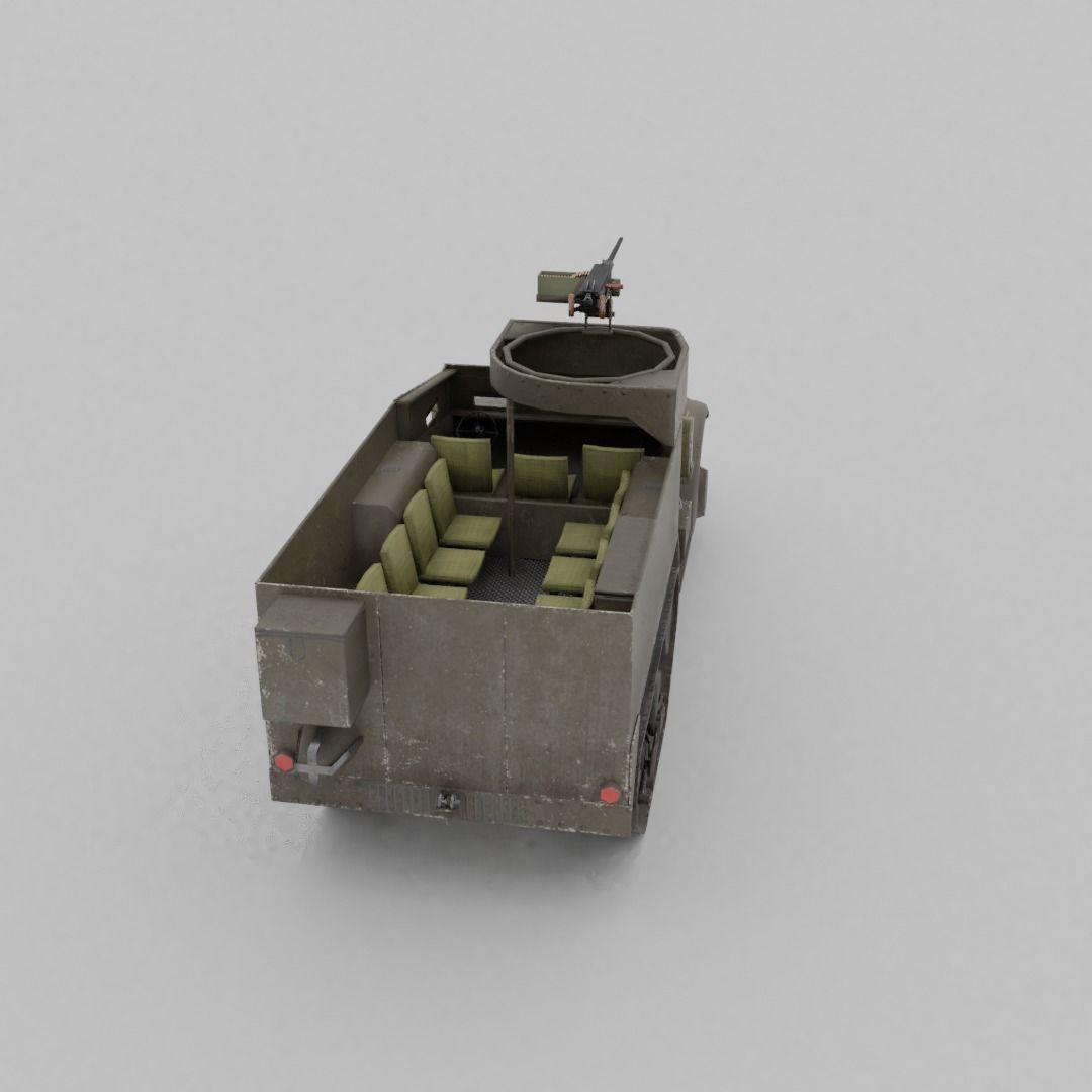 M3 Halftrack Low-poly 3D model_19