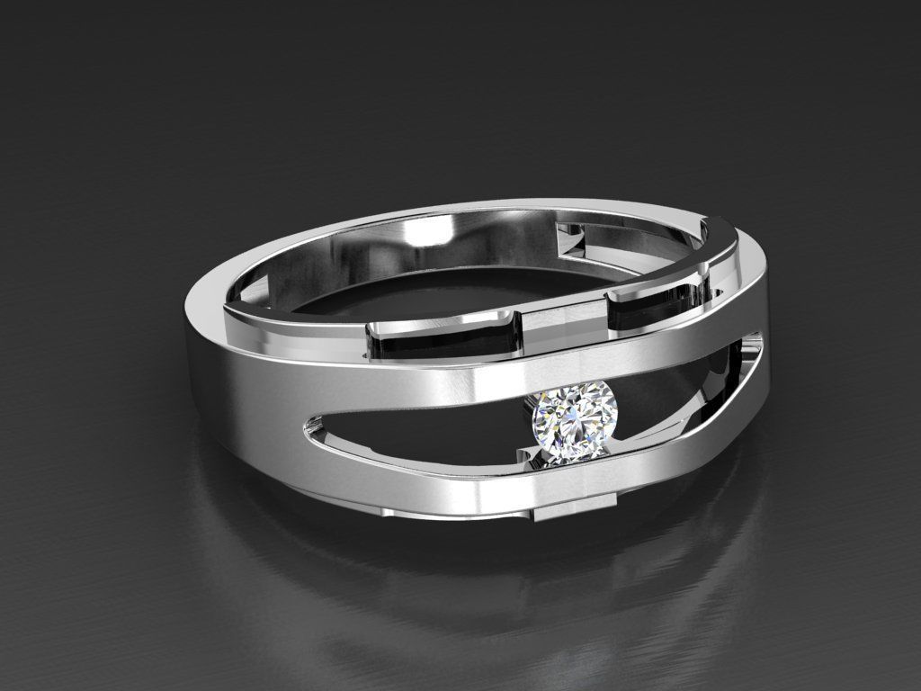 Diamond Jewelry Man Ring 3D print model 3D print model_1