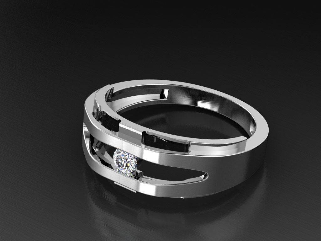 Diamond Jewelry Man Ring 3D print model 3D print model_2