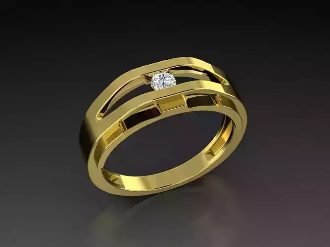 Diamond Jewelry Man Ring 3D print model 3D print model