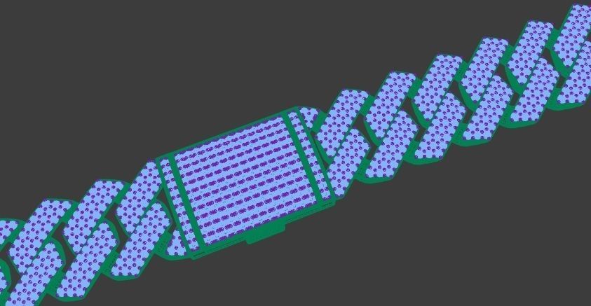 25 MM CUBAN LINK CHAIN 3 ROWS DIAMOND BRACELET OR NECKLACE 3D print model_4