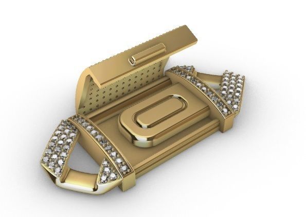 25 MM CUBAN LINK CHAIN 3 ROWS DIAMOND BRACELET OR NECKLACE 3D print model_10