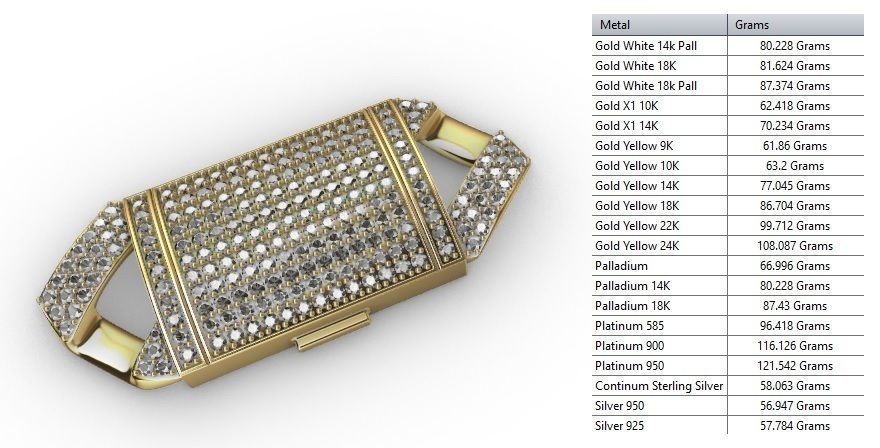 25 MM CUBAN LINK CHAIN 3 ROWS DIAMOND BRACELET OR NECKLACE 3D print model_5