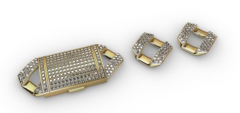 25 MM CUBAN LINK CHAIN 3 ROWS DIAMOND BRACELET OR NECKLACE 3D print model_11