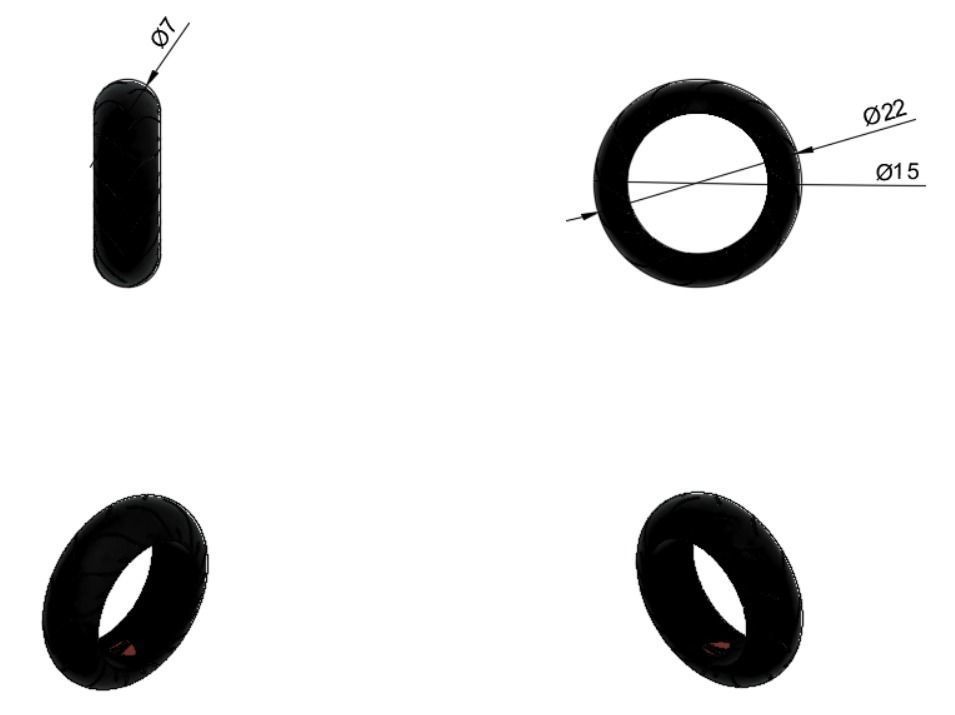 Ducati  Pendant And Ring Tire  STL OBJ FBX Files  3D print model_12